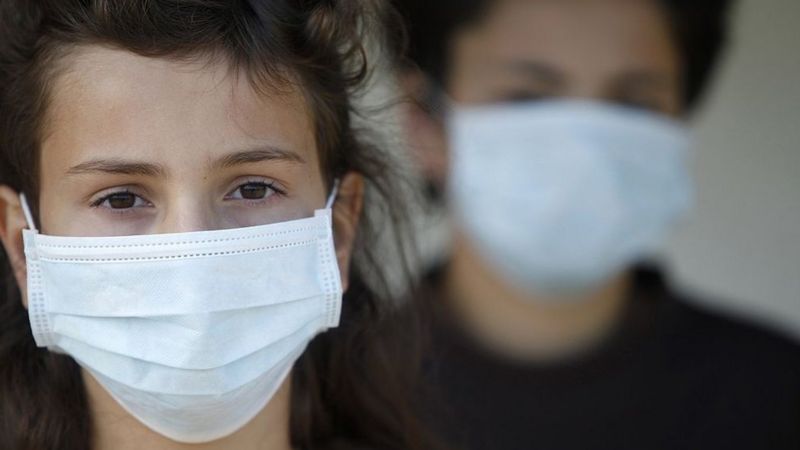 Students wearing masks