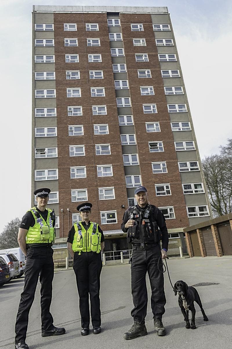 West Yorkshire Police officers on the West Park estate in north-west Leeds