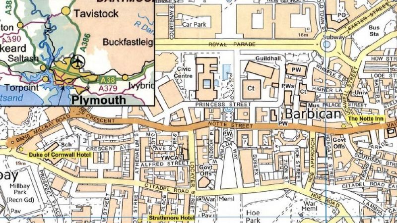 A map of Plymouth