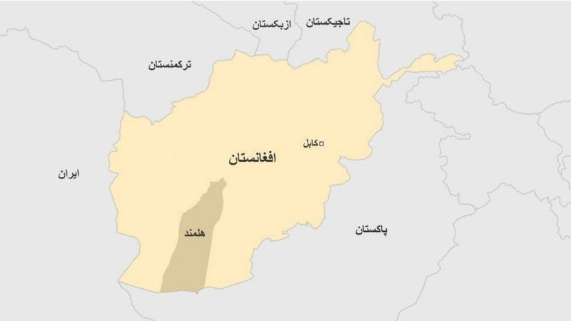 نقشه هلمند در جنوب افغانستان