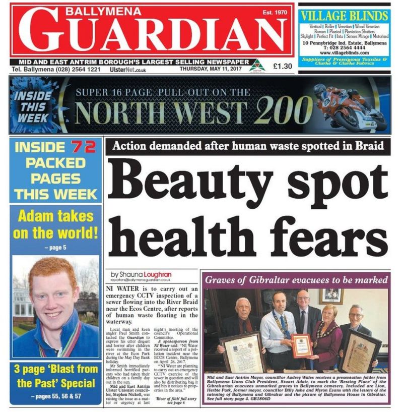 Weekly newspapers 'River of filth' and angry birds BBC News