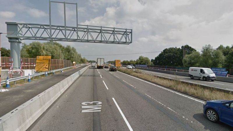 M3 crash injures nine and shuts motorway for five hours - BBC News