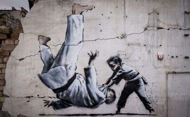 Freeassociations: Banksy Unveils Ukraine Gymnast Mural On Building ...