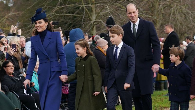 Royals attend Christmas Day service at Sandringham - BBC News