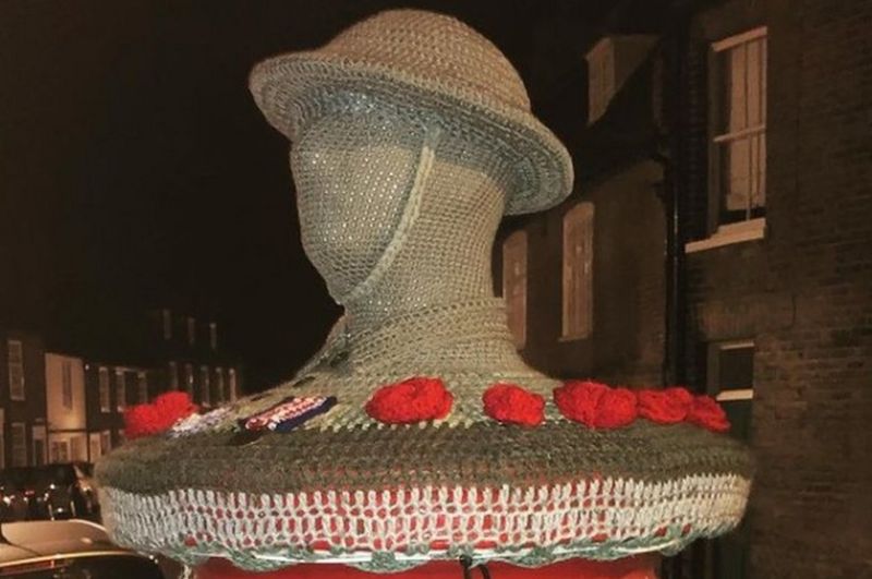 Secret yarnbomber targets Ely for fifth time with tiger BBC News