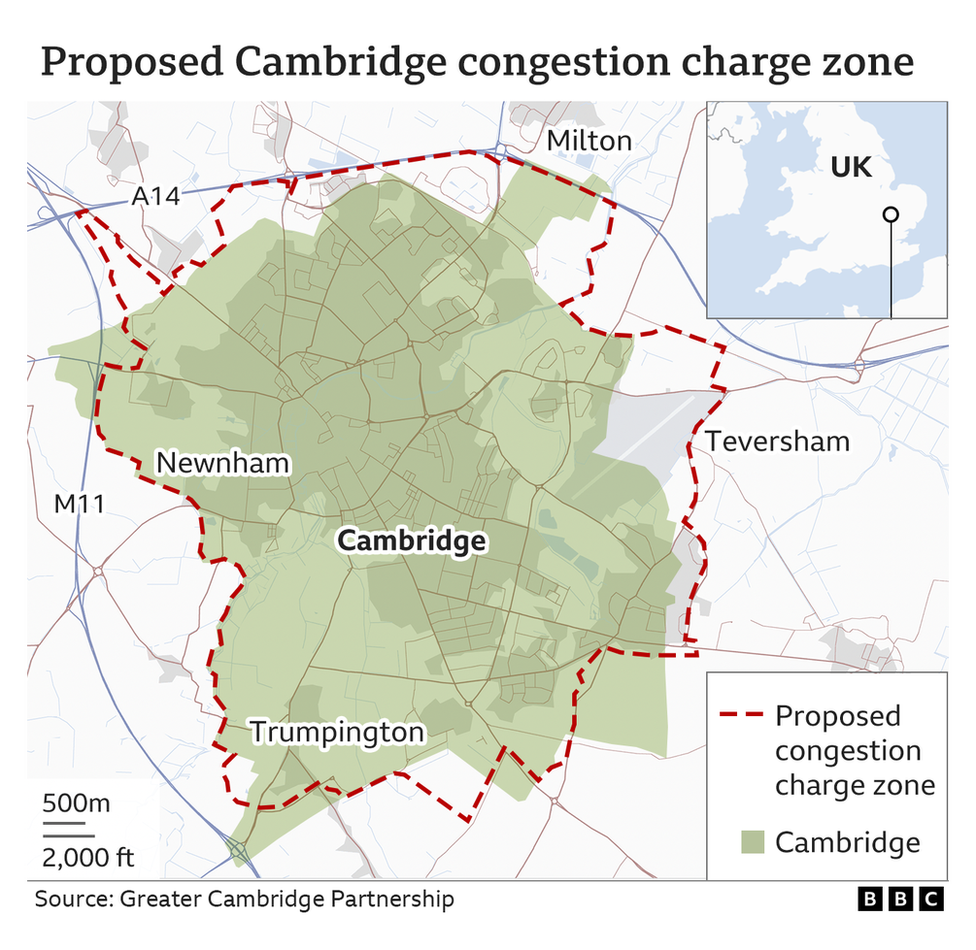Cambridge congestion charge plans revised after consultation BBC News