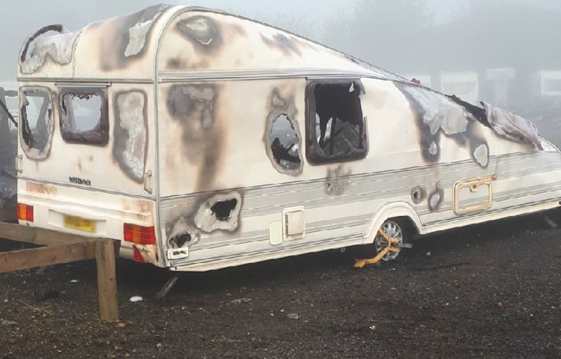 Fire destroys caravans and motor homes at Blidworth site BBC News