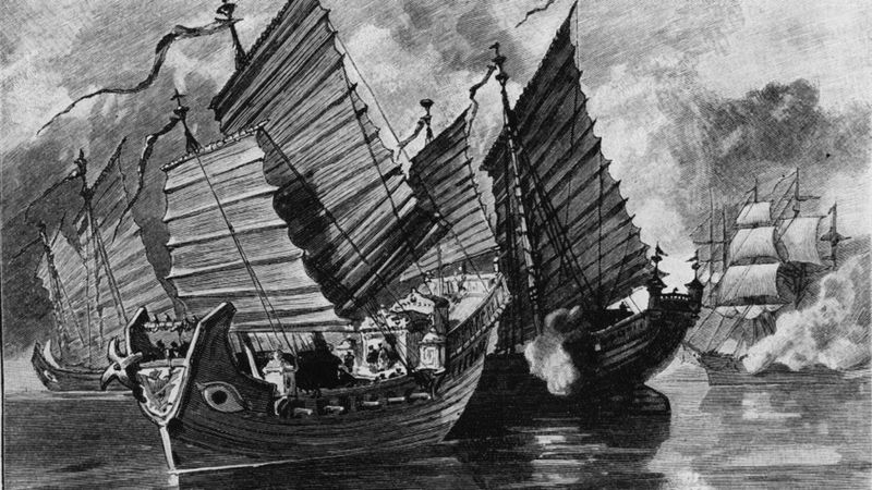 The time when Britain-China clashed over India's Opium -> Opium War 1840