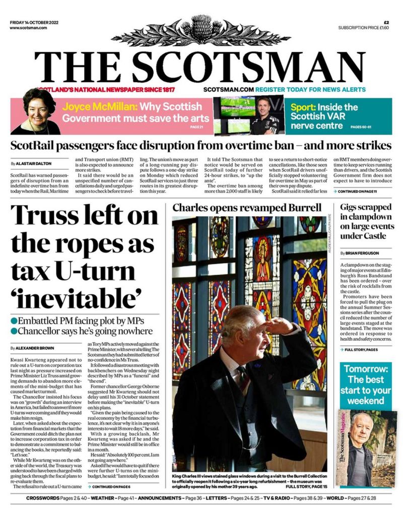 Scotland's Papers: PM 'on The Ropes' As Tax Cut U-turn Expected - BBC News