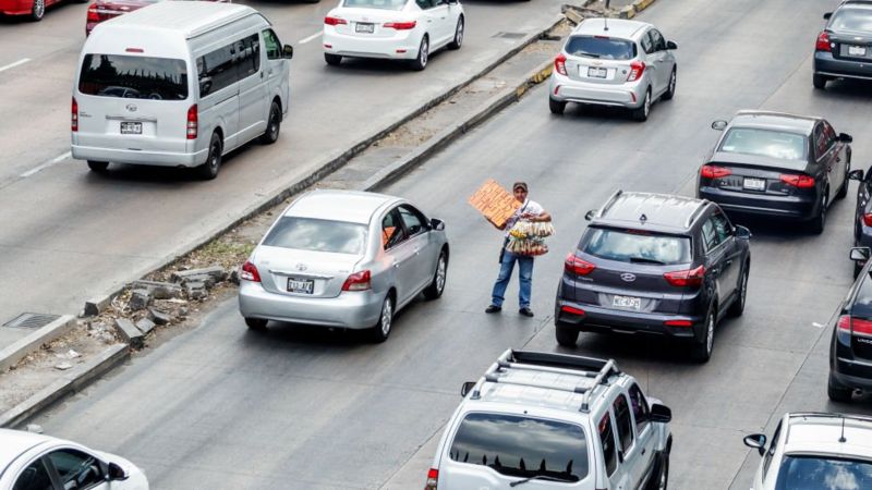 Tráfico congestionado en Ciudad de México.