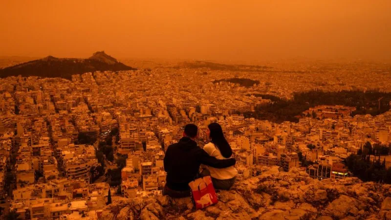 Greece: Orange Sahara dust haze descends over Athens