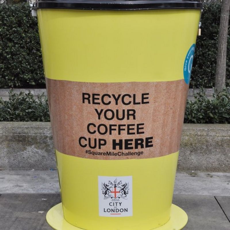 Coffee cup recycling scheme launched in City of London - BBC News