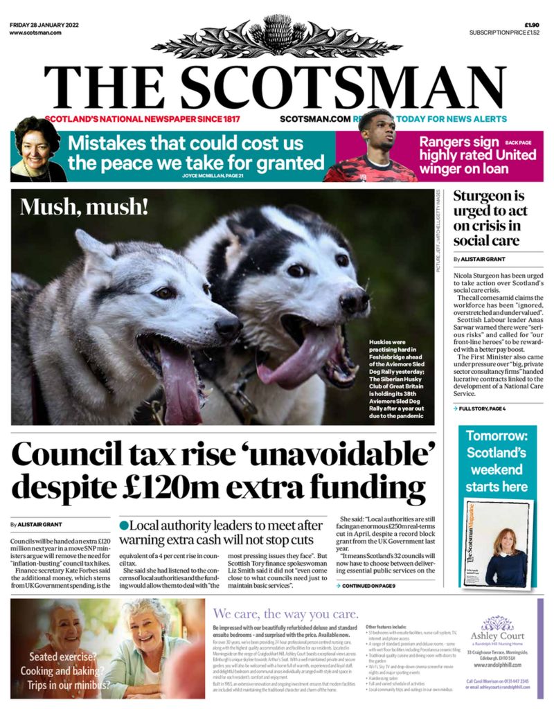 scotland-s-papers-warning-council-tax-bills-likely-to-rise-bbc-news