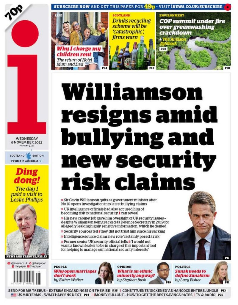 Scotlands Papers Post Office It Scandal Appeal And Williamson Quits