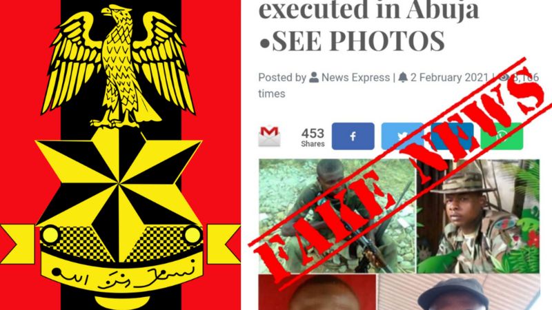 Nigeria Army stamp 'fake news' execution tori of six Igbo soldiers