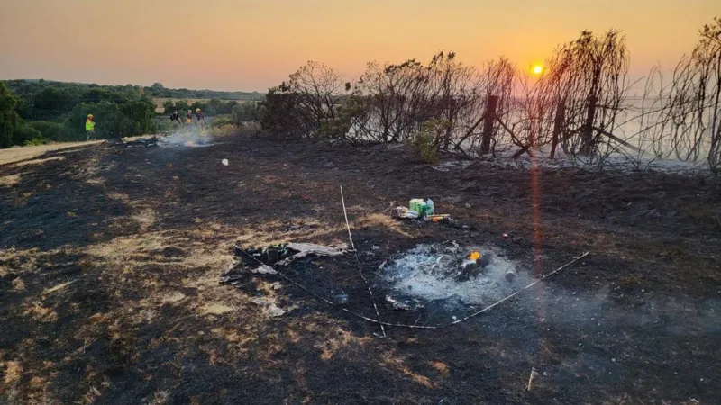 Avertisment după ce un incendiu la cort a distrus o zonă de landă
