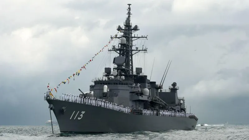 Japan sails warship in Taiwan Strait for first time