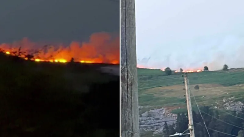 El humo de un incendio forestal en la montaña, del tamaño de 120 campos de fútbol, ​​se percibía a 30 millas de distancia.
