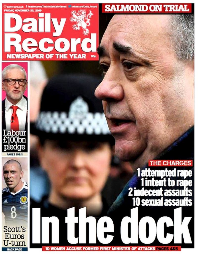 Scotland's papers: Alex Salmond sex assault charges denial - BBC News
