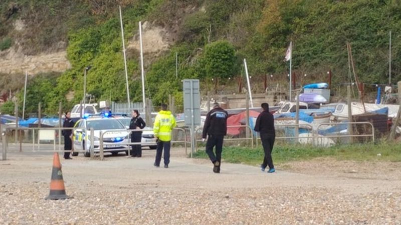 Police after beach migrant landings