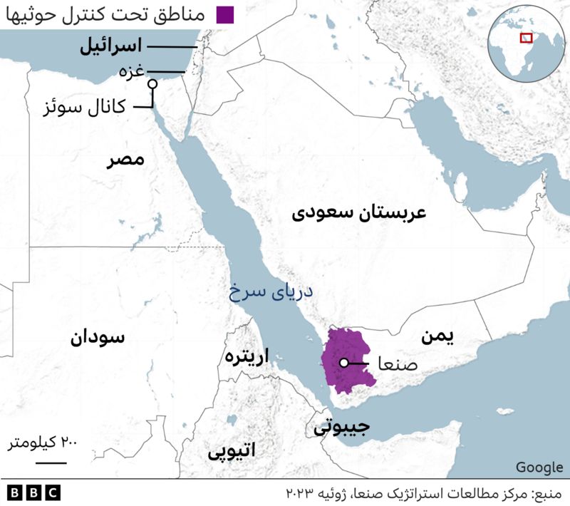 نقشه مناطق حوثی‌ها