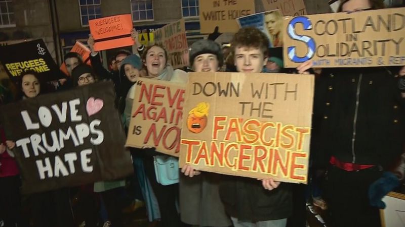 Signs Of The Times Scotland S Trump Protests Bbc News Signs Of The Times Scotland S Trump Protests Bbc News