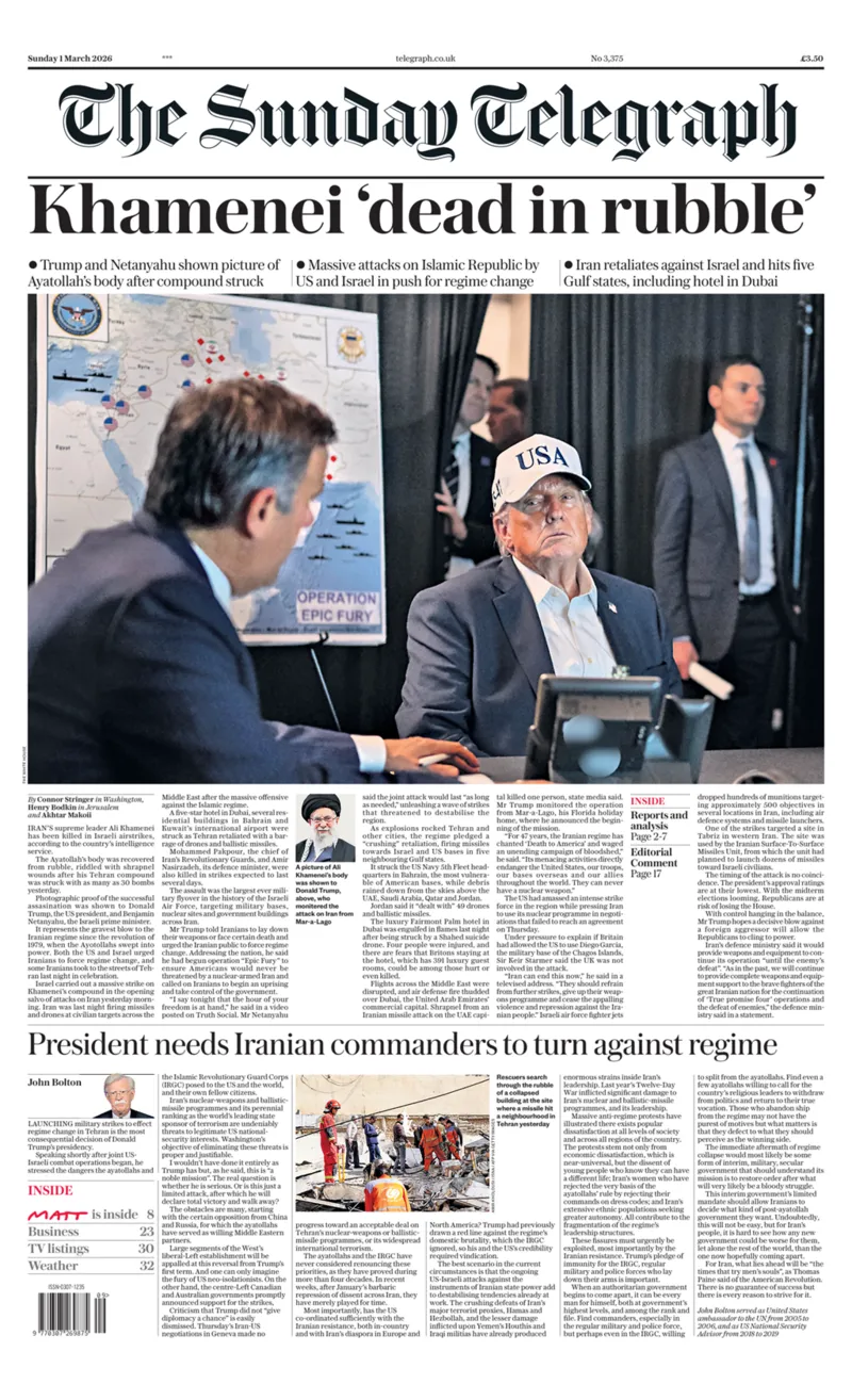 ‘Jamenei muerto entre escombros’ y ‘Oriente Medio en llamas’