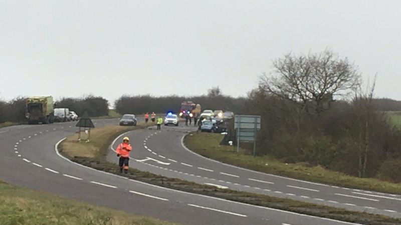 Dangerous driving arrest over fatal A1307 crash - BBC News