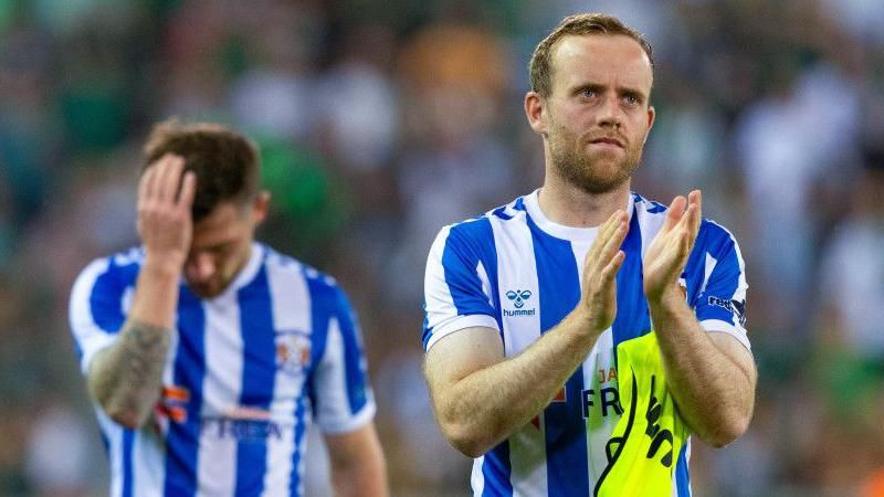 Kilmarnock's Rory McKenzie applauds fans at full time