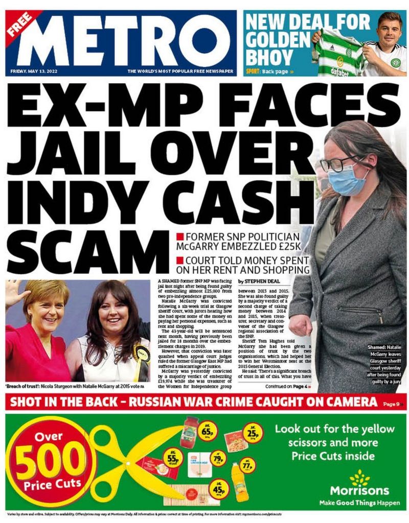 Scotlands Papers Ex Mp Guilty Of Fraud And Train Services Axed Bbc News 0640