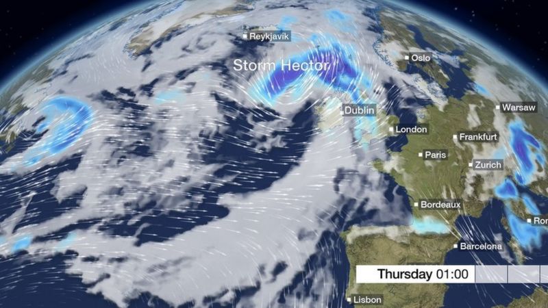 Travel disruption as Storm Hector leaves trail of debris - BBC News