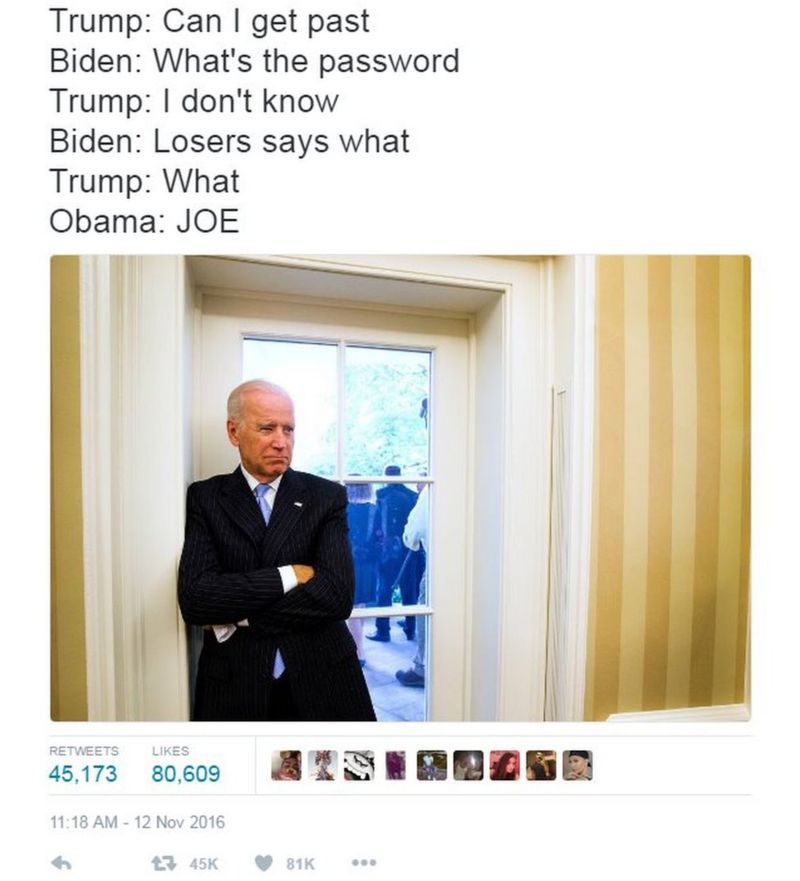 Biden And Obama Memes Jokes On Trump Imagined Bbc News 