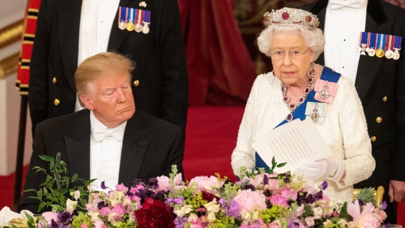 Donald Trump and Queen Elizabeth II