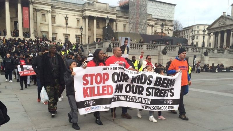 Hundreds March Against Knife Crime In London Bbc News