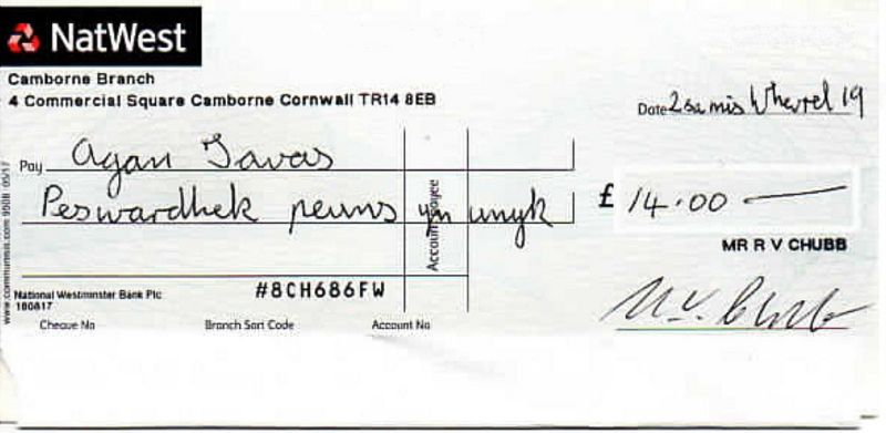 How To Write A Cheque In English