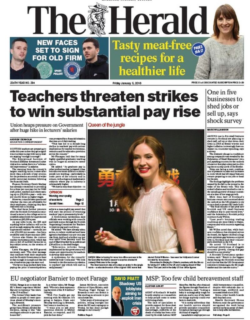 The Papers: Teachers In Strike Warning - BBC News