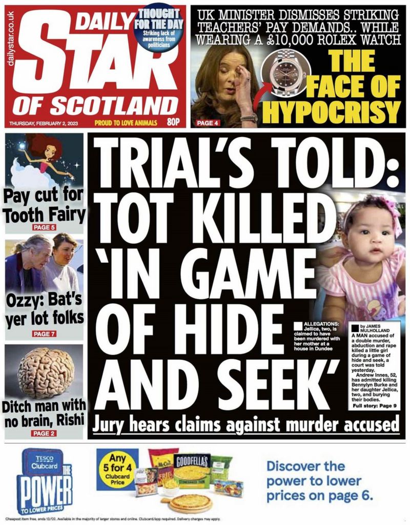 Scotland's Papers: 'Hide And Seek Killer' And Baxter Jersey Mystery ...