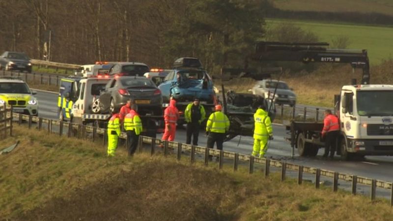 M4 crash: One dead and one injured in four-vehicle collision - BBC News