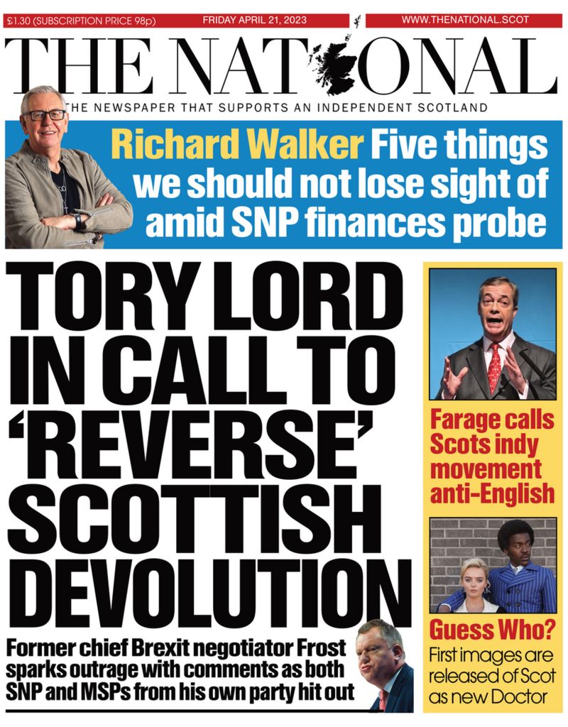 Scotlands Papers Tory Power Grab Slammed And Snp Still Owes Murrell