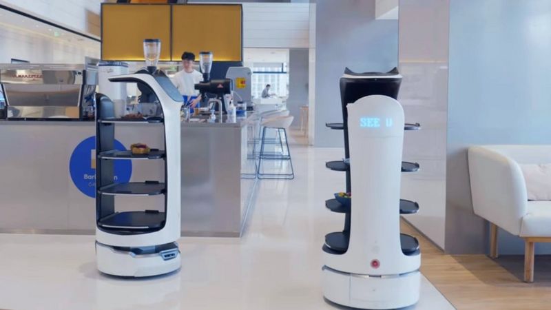 CES 2020: Restaurant cat robot meows at dining customers - BBC News