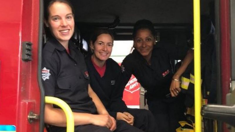 London Fire Brigade firewomen.