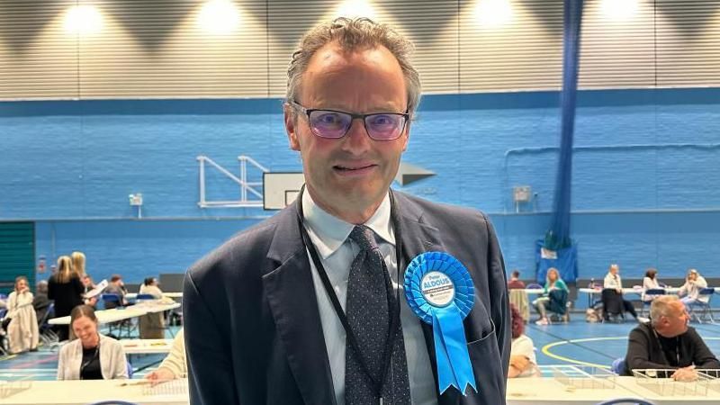 Petr Aldous at the 2024 general election count