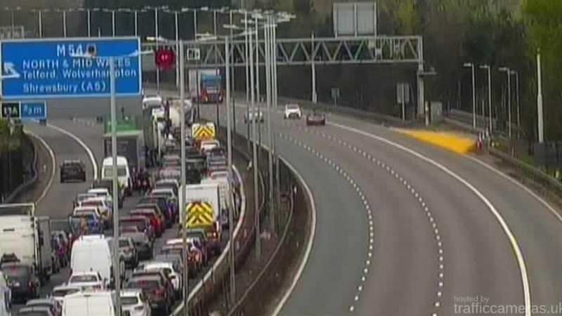 bbc news m6 accident today southbound live camera birmingham