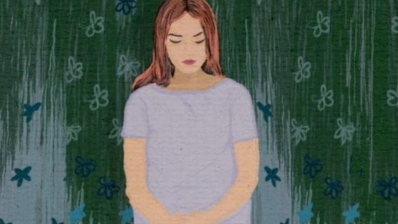 Desenho de uma mulher grávida