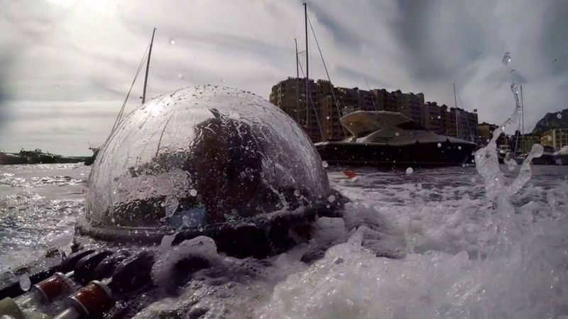 bow wave underwater submarine surface