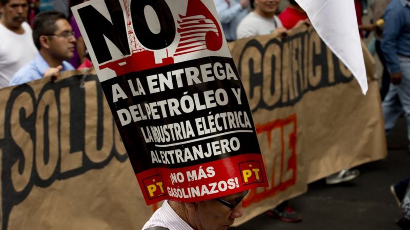 Protesta contra la reforma energética en México