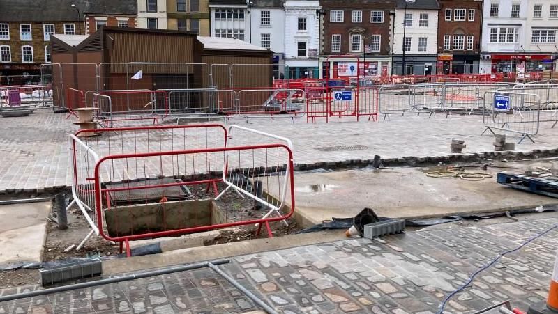 Construction work at the Market Square 