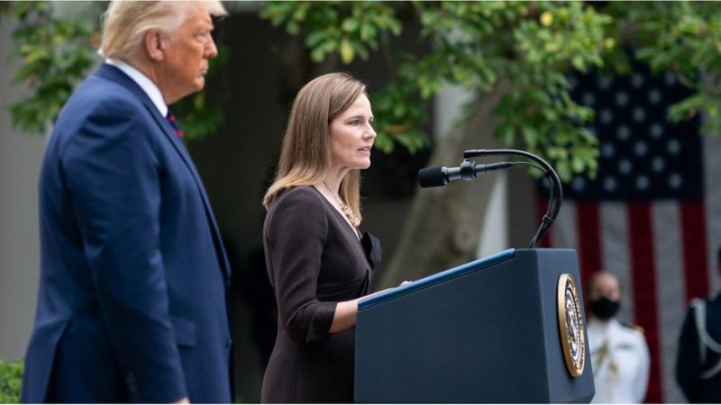 Amy Coney Barrett Of Us Supreme Court And Her Husband Jesse Barrett Tori Bbc News Pidgin