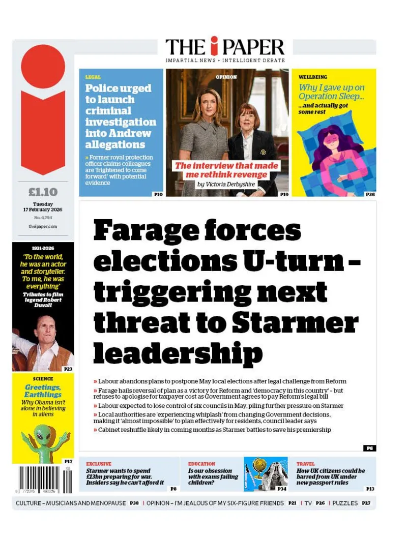 ‘Farage fuerza un giro en las elecciones’ y ‘Homenajes a la estrella del Padrino’ ‘Farage fuerza un giro en las elecciones’ y ‘Homenajes a la estrella del Padrino’