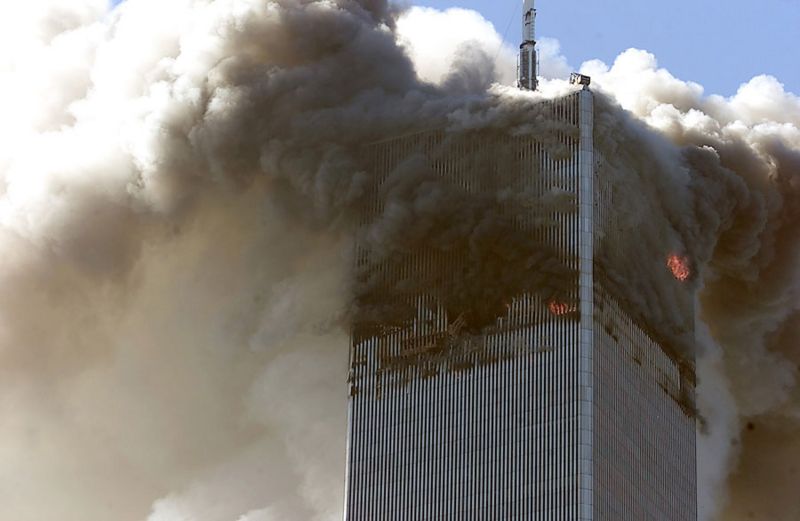 Foto de la Torre Norte del WTC después del ataque